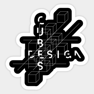 Geometrical Cube Minimal Design Sticker